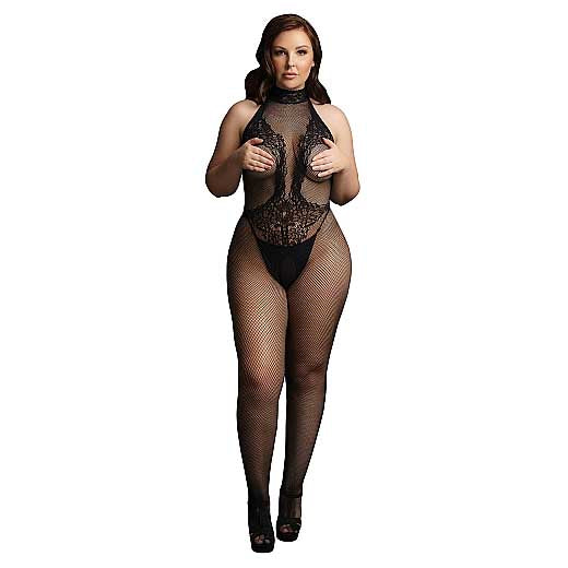 Le Desir Fishnet And Lace Bodystocking