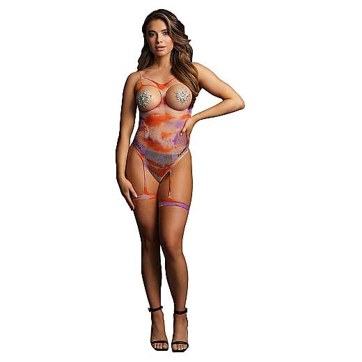 Le Desir Opencup Strappy Teddy With Dazzling Sticker Multi