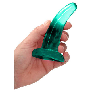 RealRock Crystal Clear Non-Realistic Curved Dildo