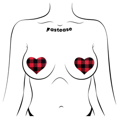 Pastease Love Buffalo Plaid Heart Nipple Pasties
