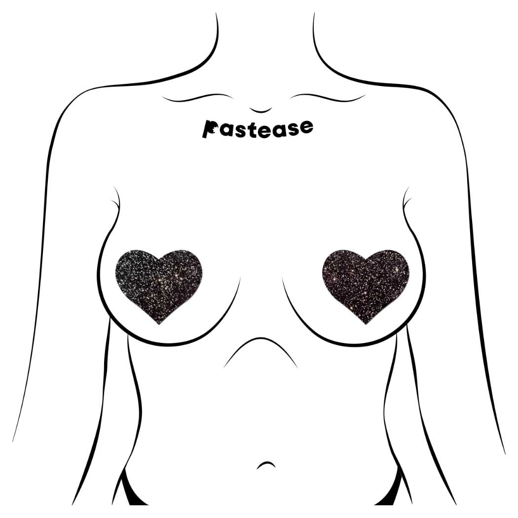 Pastease All Sparkle Pasties Heart Black