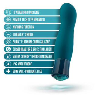 Blush Oh My Gem 5 Warming Gspot Vibrator Fierce Blue Topaz