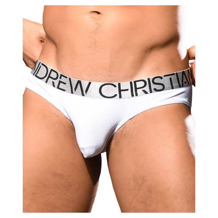 Andrew Christian Essential Rib Brief W Almost Naked White Small