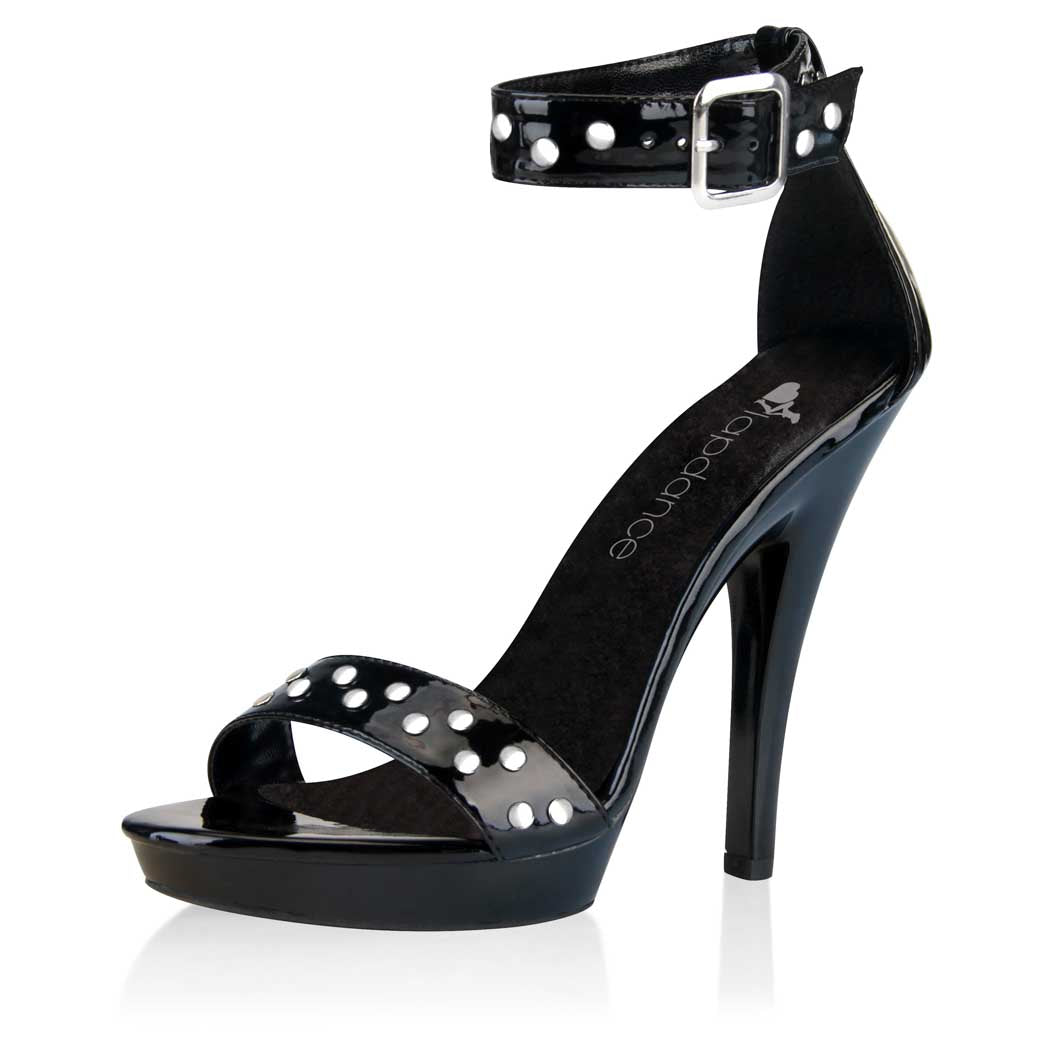 Lapdance Shoes 6 Inch Black Ankle Strap Sandal With Stud Detail