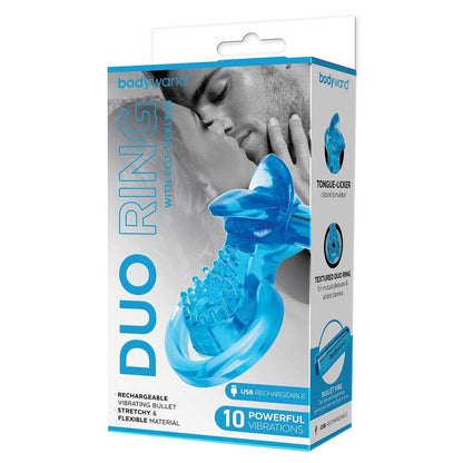 Bodywand Rechargeable Blue Duo Ring with Clit Ticklers
