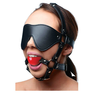 Strict Blindfold Harness And Ball Gag