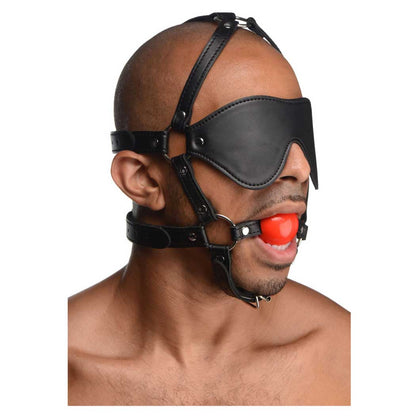 Strict Blindfold Harness And Ball Gag