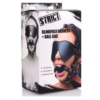 Strict Blindfold Harness And Ball Gag