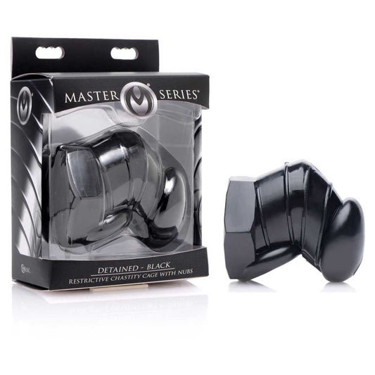 Master Series Detained Black Restrictive Chastity Cage