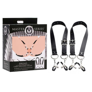 Master Series Spread Labia Spreader Straps With Clamps