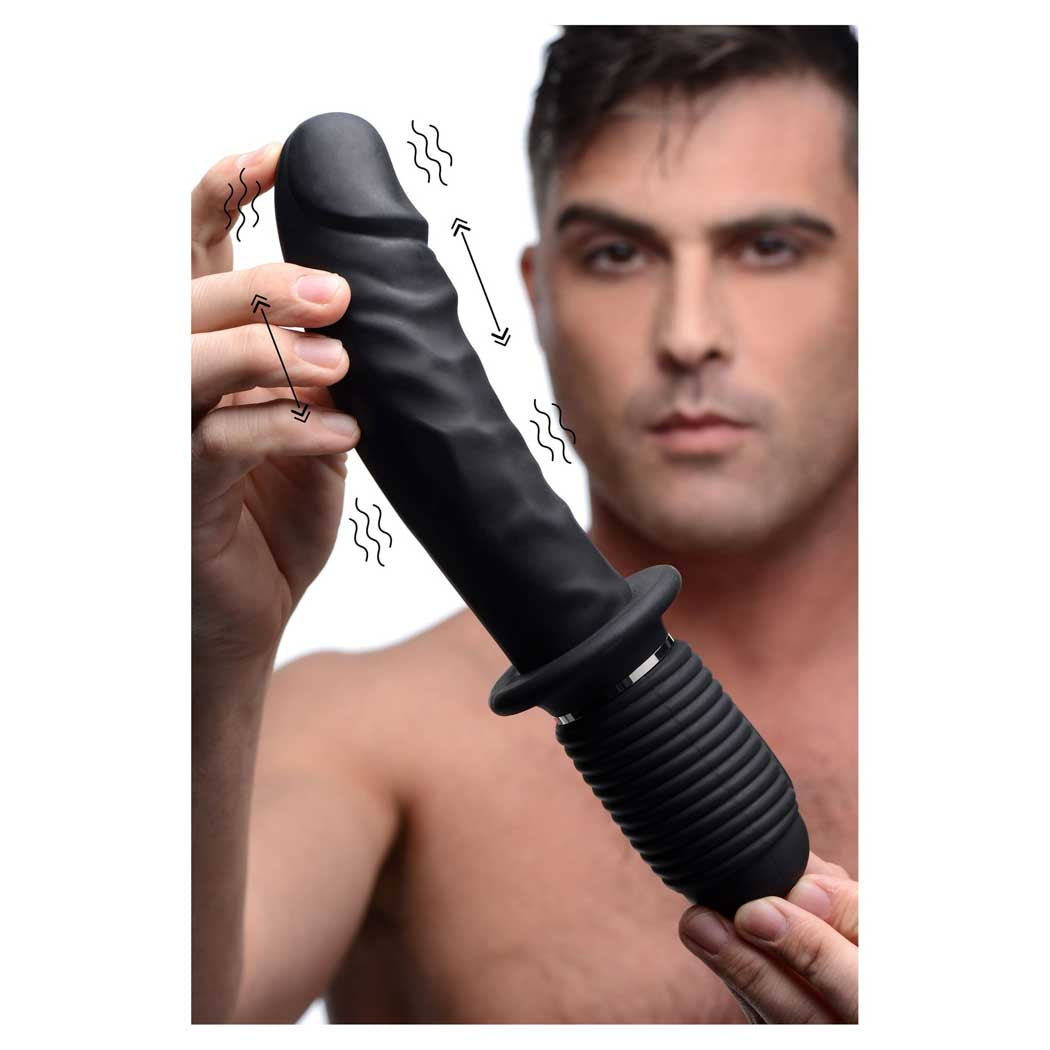 Master Series Power Pounder Vibrating And Thrusting Silicone Dildo