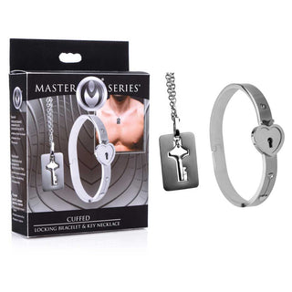 Master Series Cuffed Locking Bracelet And Key Necklace