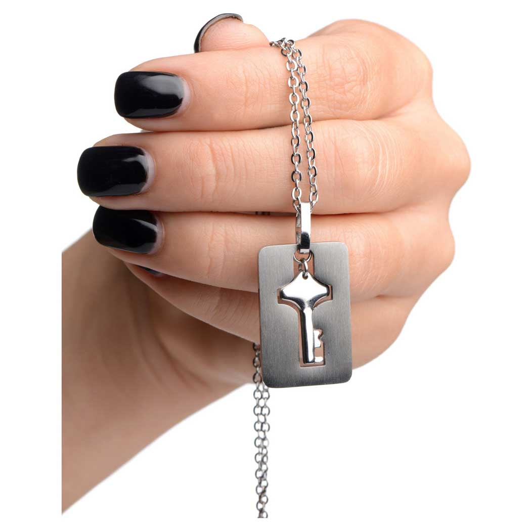 Master Series Cuffed Locking Bracelet And Key Necklace