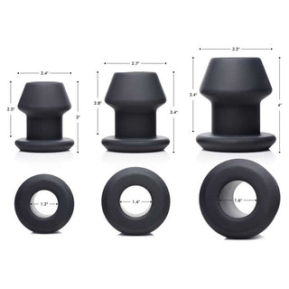Master Series Gape Grommets 3 Piece Hollow Silicone Anal Dilator Set