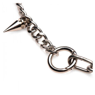 Master Series Punk Spiked Necklace Silver