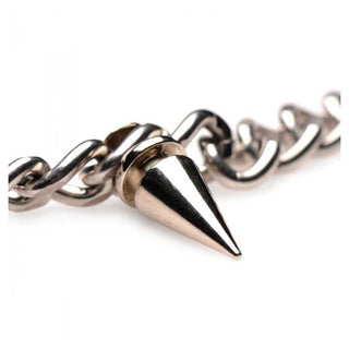 Master Series Punk Spiked Necklace Silver