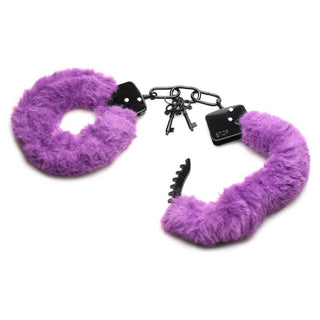 Master Series Cuffed In Fur Furry Handcuffs Purple