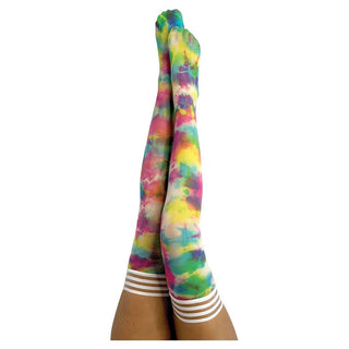 Kixies Gilly Rainbow Tie Dye Thigh Highs A