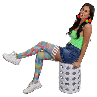 Kixies Gilly Rainbow Tie Dye Thigh Highs A