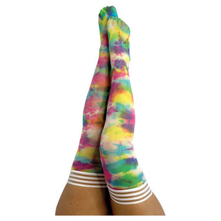 Kixies Gilly Rainbow Tie Dye Thigh Highs C