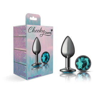 Cheeky Charms Butt Plug Gunmetal Small Roundteal