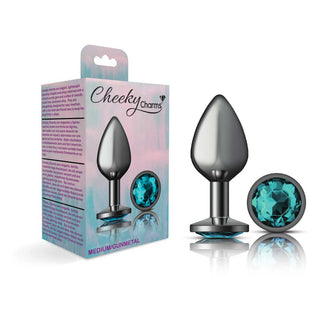 Cheeky Charms Butt Plug Gunmetal Medium Roundteal