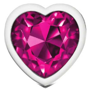 Cheeky Charms Butt Plug Silver Medium Heartbright Pink