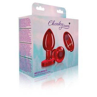 Cheeky Charms Vibrating Butt Plug Red Medium