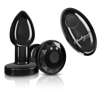 Cheeky Charms Vibrating Butt Plug Gunmetal Small