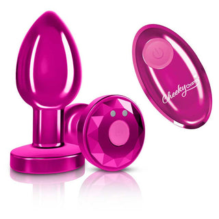 Cheeky Charms Vibrating Butt Plug Pink Medium