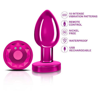 Cheeky Charms Vibrating Butt Plug Pink Medium