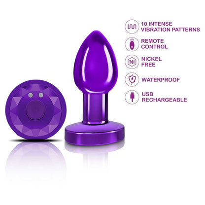 Cheeky Charms Vibrating Butt Plug Purple Small