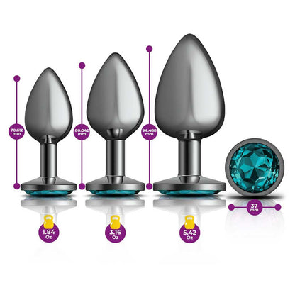 Cheeky Charms Anal Trainer Kit Gunmetal Roundteal