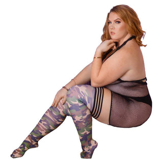 Kixies Alex Camo Thigh Highs C