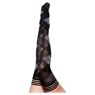 Kixies Kimmie Not Your Grandmas Argyle Thigh Highs A