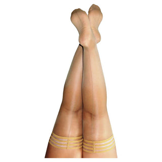 Kixies Vanessa Back Seam Champagne Thigh Highs C