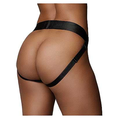 Ouch Vibrating Strap On Panty Harness Black M