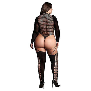 Le Desir Kalyke Xxiii Bodystocking With Turtleneck Black Queen Size