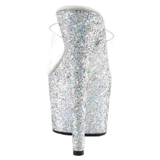 Pleaser Shoes Adore 701LG Platform Slide with Holo Glitter Bottom