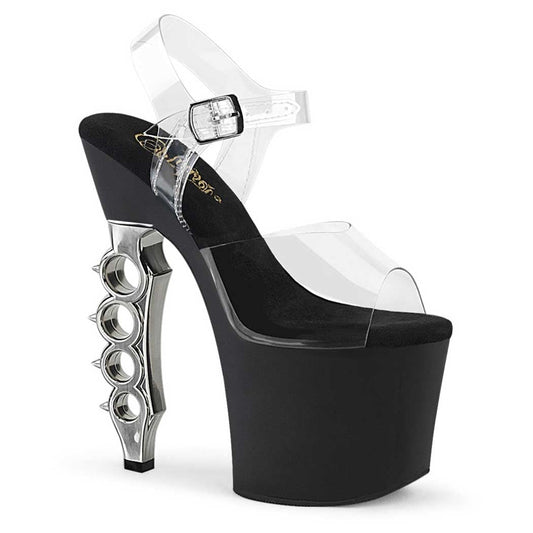 Pleaser Shoes Irongrip708 Clearsilver