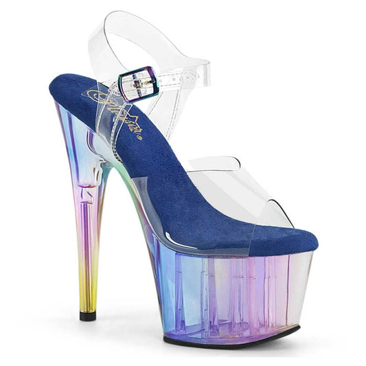 Pleaser Shoes Adore708Ht Holo Tinted Clearblue