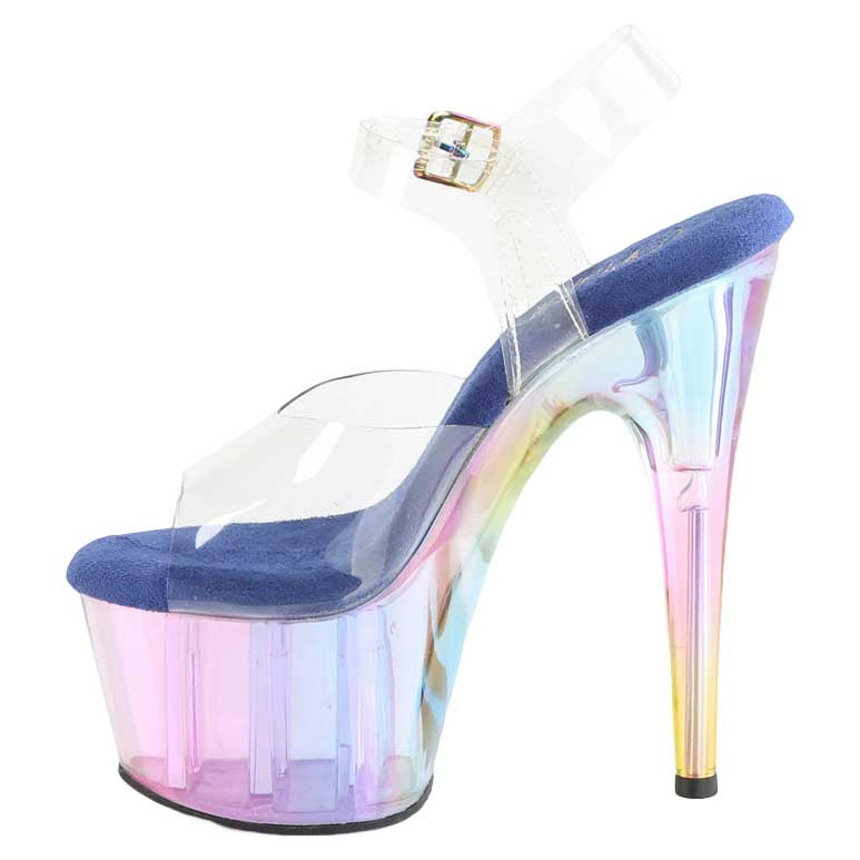 Pleaser Shoes Adore708Ht Holo Tinted Clearblue