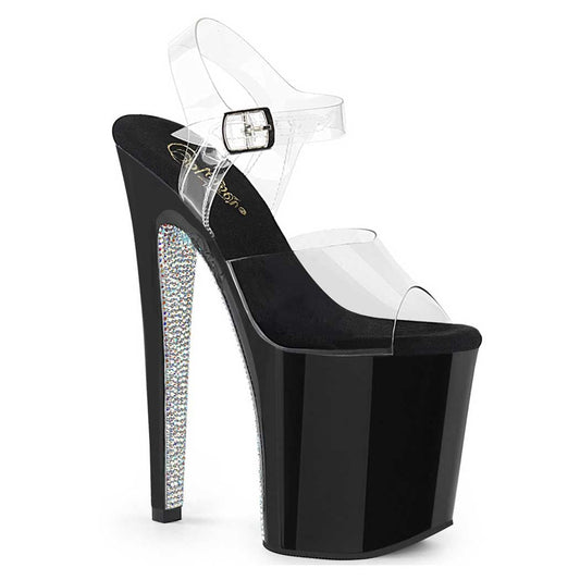 Pleaser Shoes Xtreme808Crs Clearsilver