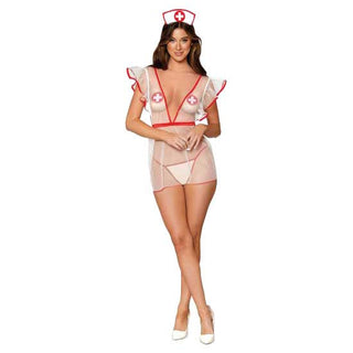 Dreamgirl Nurse Me Good Sheer Mesh Nurse Apron Set