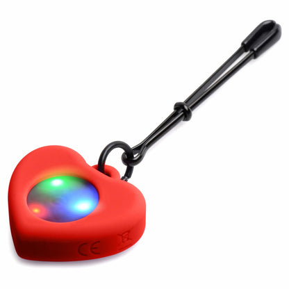 Charmed Silicone Light-Up Heart Tweezer Nipple Clamps