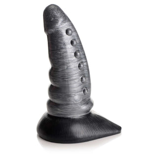 Creature Cocks Beastly Tapered Bumpy Silicone Dildo 8.25in - Silver/Black