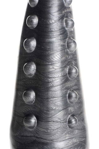 Creature Cocks Beastly Tapered Bumpy Silicone Dildo 8.25in - Silver/Black