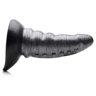 Creature Cocks Beastly Tapered Bumpy Silicone Dildo 8.25in - Silver/Black