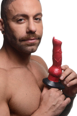 Creature Cocks Hell-Hound Canine Penis Silicone Dildo 7.5in - Red/Black
