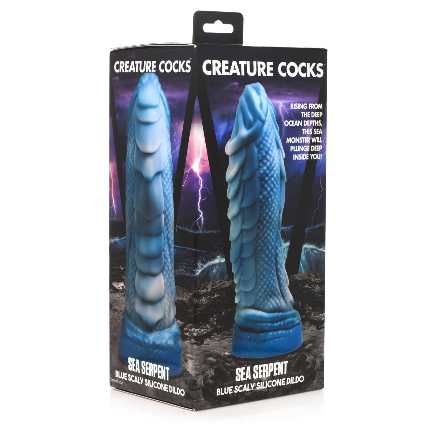 Creature Cocks Sea Serpent Scaly Silicone Dildo - Blue/Gray